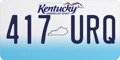 KY license plate 417URQ