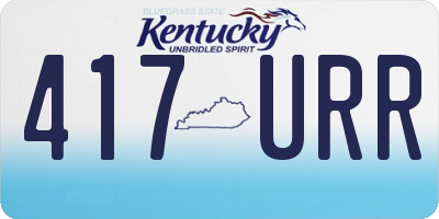 KY license plate 417URR