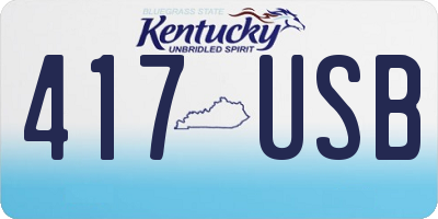 KY license plate 417USB