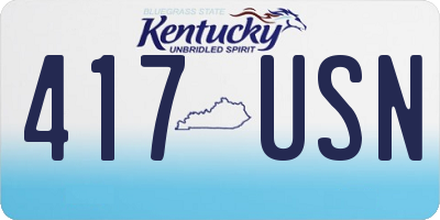 KY license plate 417USN
