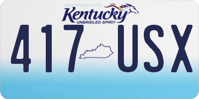 KY license plate 417USX