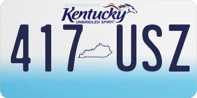 KY license plate 417USZ
