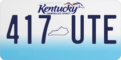 KY license plate 417UTE