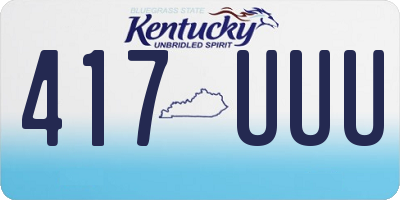 KY license plate 417UUU