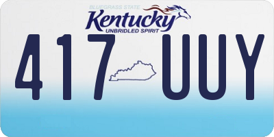 KY license plate 417UUY