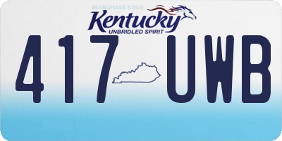 KY license plate 417UWB