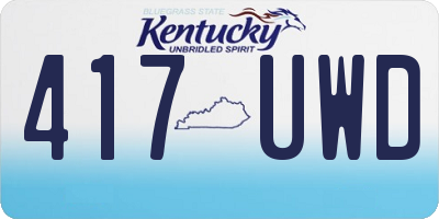 KY license plate 417UWD