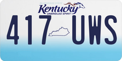 KY license plate 417UWS
