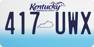 KY license plate 417UWX