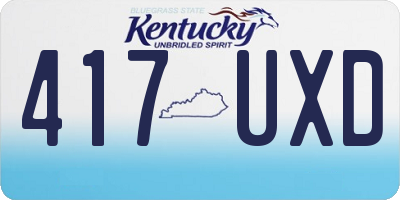 KY license plate 417UXD
