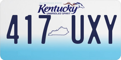 KY license plate 417UXY