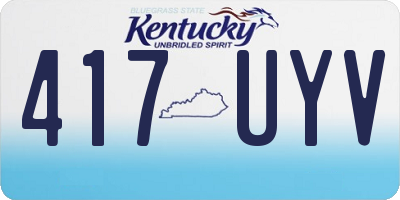 KY license plate 417UYV