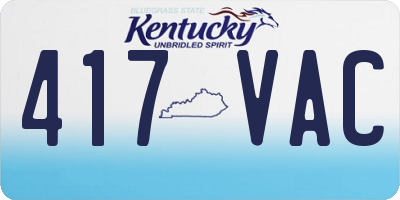 KY license plate 417VAC