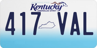 KY license plate 417VAL
