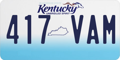 KY license plate 417VAM