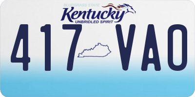 KY license plate 417VAO