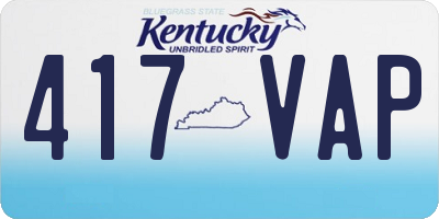 KY license plate 417VAP