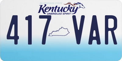 KY license plate 417VAR