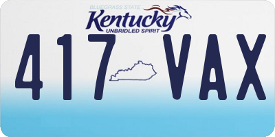 KY license plate 417VAX