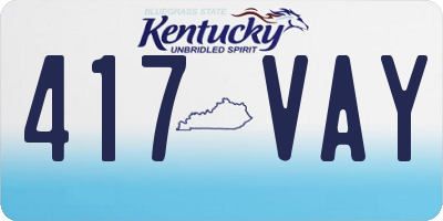 KY license plate 417VAY