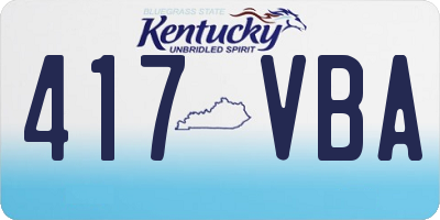 KY license plate 417VBA