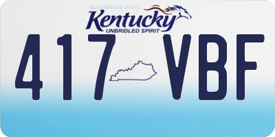 KY license plate 417VBF