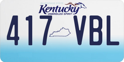 KY license plate 417VBL