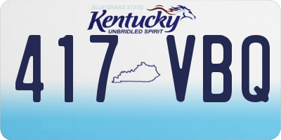KY license plate 417VBQ