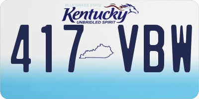 KY license plate 417VBW