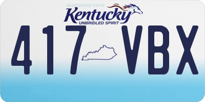 KY license plate 417VBX