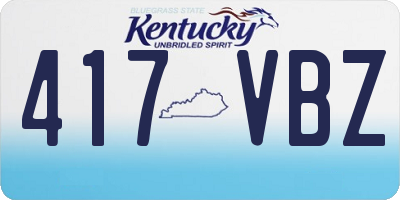 KY license plate 417VBZ