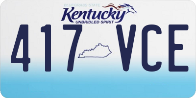 KY license plate 417VCE