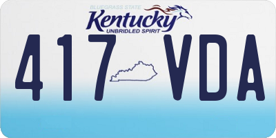 KY license plate 417VDA