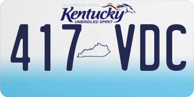 KY license plate 417VDC