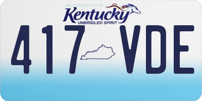 KY license plate 417VDE