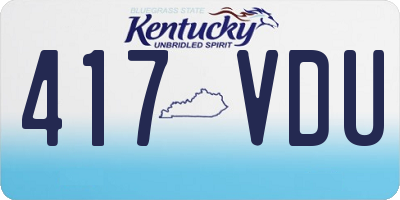 KY license plate 417VDU