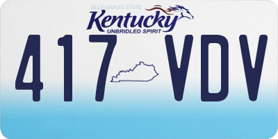 KY license plate 417VDV