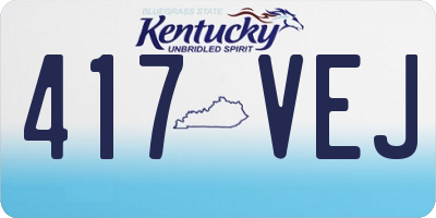KY license plate 417VEJ