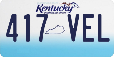 KY license plate 417VEL