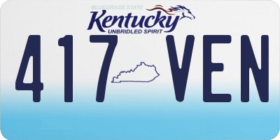 KY license plate 417VEN