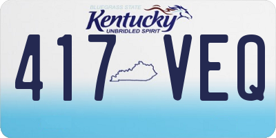 KY license plate 417VEQ