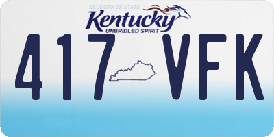 KY license plate 417VFK