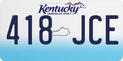 KY license plate 418JCE