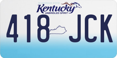 KY license plate 418JCK