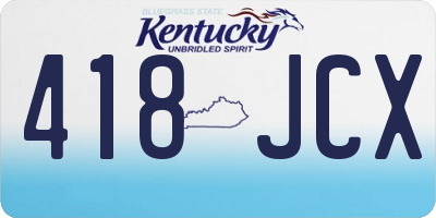 KY license plate 418JCX