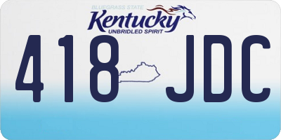 KY license plate 418JDC