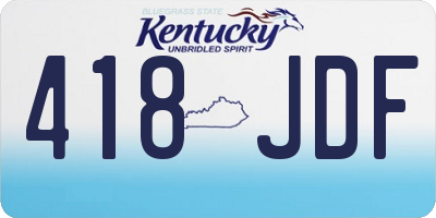 KY license plate 418JDF
