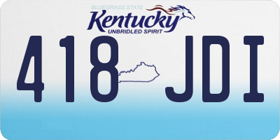 KY license plate 418JDI