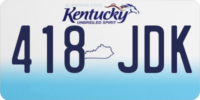 KY license plate 418JDK