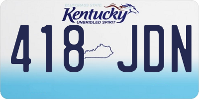 KY license plate 418JDN